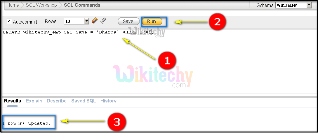  oracle update query